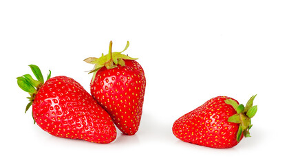 Strawberries isolated on a white background, contour