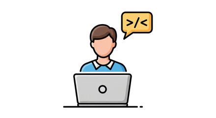 Isolated Programmer with Code