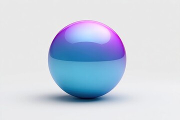 A vibrant, glossy sphere in shades of blue and purple