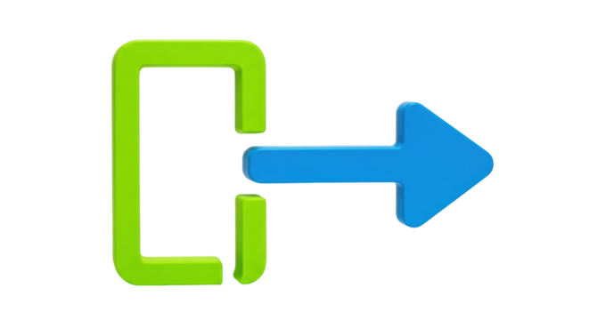 Isolated Green Exit Symbol