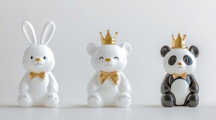 Cartoon animal figurines collection