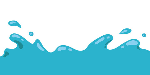 wavy splashing water vector illustration in flat style. cartoon splashing water background.