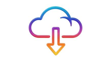 Isolated Cloud Download Icon