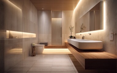 Modern bathroom interior design.