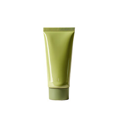 A light olive-green, glossy tube of cosmetic product.  A simple, cylindrical tube with a slightly wider base.  The texture appears smooth and reflective