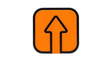 Isolated Orange Arrow in Square