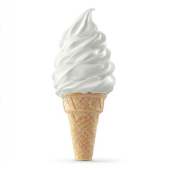 Creamy white ice cream cone