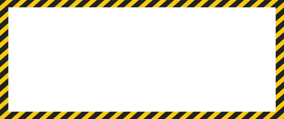 black yellow caution stripes square frames. Warning tape with yellow and black Diagonal stripes rectangle square box frame. Safety attention or warning labels symbol