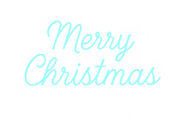 Elegant light blue merry christmas lettering on transparent background