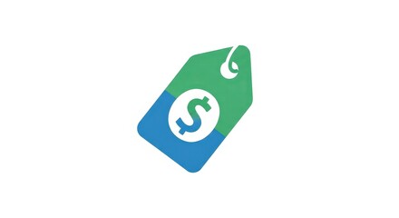 Colorful Price Tag Symbolizing Sale with Dollar Sign in Center and Looping Hook on Top