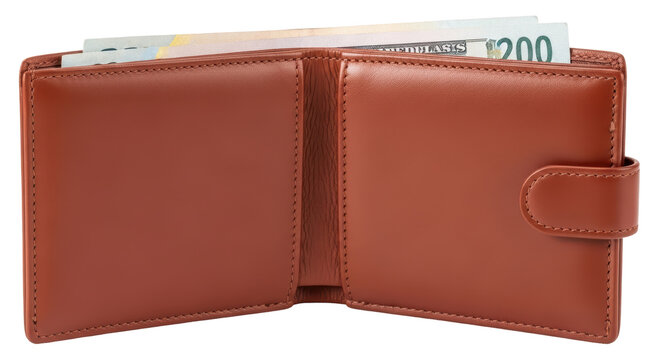 Isolated Wallet with Euro Bills