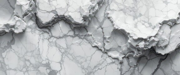 Aqueous Marble  Abstract Silhouette Textures with Grey Veins on White, Capturing the Essence of Fluidity and Natural Beauty