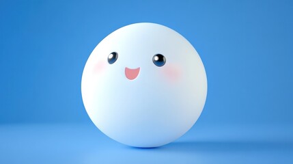 Cheerful light blue cartoon character