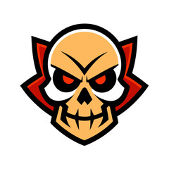 angry skull mascot logo in bold vector