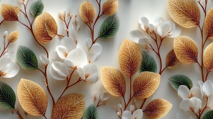 Sophisticated floral relief pattern wall background high resolution picture
