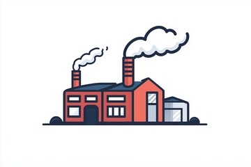 Image of a factory with a smokestack that pollutes the environment, a concept of social problems and environmental disruption.