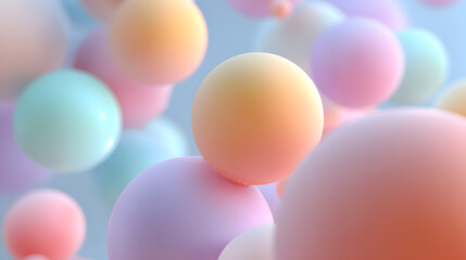 Dreamy pastel spheres floating softly, creating a serene and whimsical atmosphere for creative projects and joyful celebrations.
