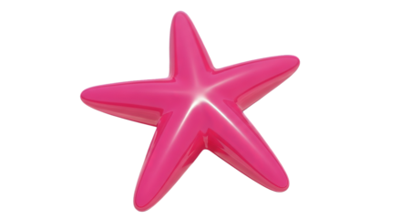 A vibrant pink star shimmers against a deep black backdrop, radiating playful and whimsical energy.