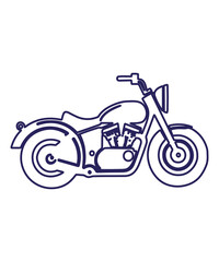 Fototapeta premium A classic motorcycle in navy blue outline on black backdrop art
