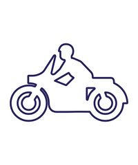 Dark Blue Motorcycle Outline Design Classic Two Wheeled Vehicle Illustration