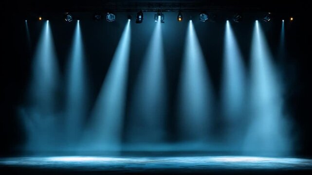 Empty stage spotlight lighting