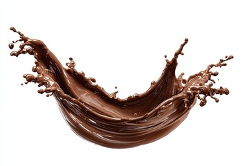 Fototapeta premium Chocolate liquid splash against white background