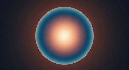 Abstract glowing sphere with soft gradient and vibrant color tones in a dark background landscape
