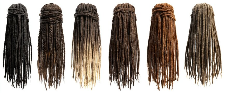 Dreadlocks wigs in various brown tones