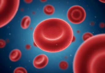 Red blood cells in the bloodstream.