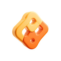 Abstract, 3D, logo design, consisting of an orange and yellow diamond shape.  The letters 'A' and 'B' are subtly interwoven