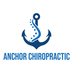 anchor chiropractic flat minimalist logo design