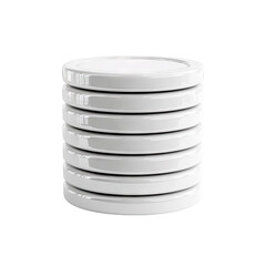 Obraz premium Stack of circular, white ceramic plates