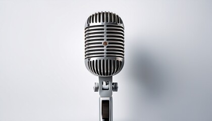 isolated vintage microphone on a white background minimalism