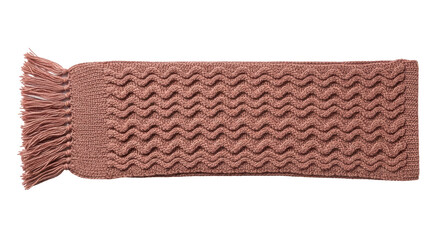 Isolated knitted scarf, pink woolen winter accessory to stay warm against cold weather