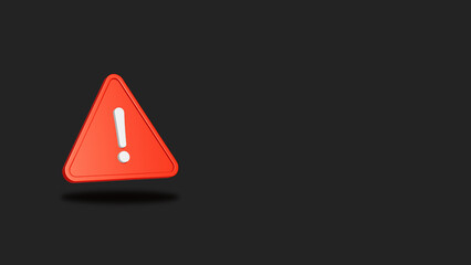 赤い三角形の注意マークの背景。黒いシンプルな壁紙イラスト