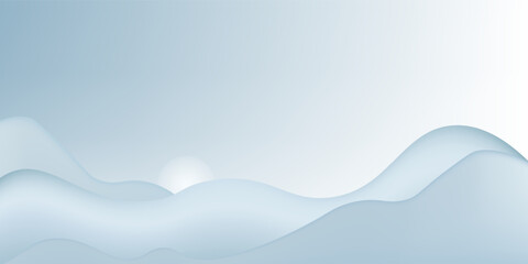 3d snow hills. Winter landscape with snow mountain, snowdrift and pile. Snowy background for sale product presentation. Template for Christmas, New Year design. Vector illustration