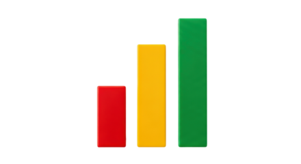 Isolated rising trend graph showing positive growth, success, bar chart, progress