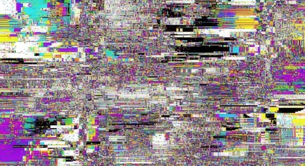 Obraz premium Abstract Glitch Art Modern Background with Colorful Distortion and Pixelated Texture Effects