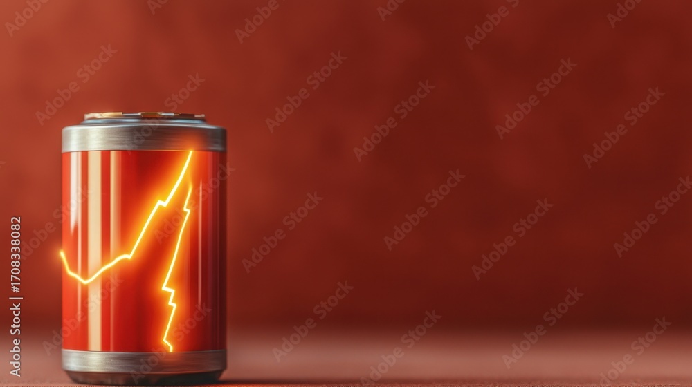 Poster glowing electric current effect in battery visualization with high-speed motion on vibrant backgroun