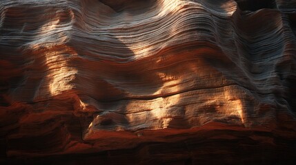 Glowing sedimentary rock layers pulsing with ancient energy, revealing Earth's geological history.