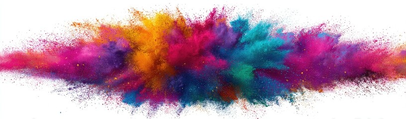 Colorful powder explosion on white background (2)