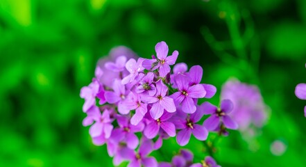 Vibrant Purple Flowers Against Green