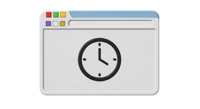 Isolated Application window interface icon with watch showing time concept symbol art