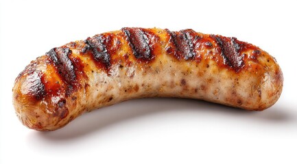 Grilled sausage, isolated