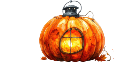 Pumpkin lantern with intricate design