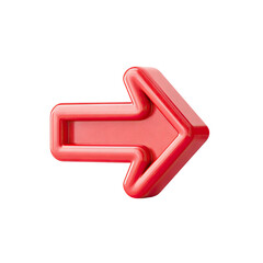 A bright red, 3D arrow points right