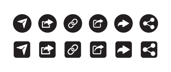 Share icon set, Share arrow, link, connection icon, Share arrow symbol collection, Vector illustration eps 10.