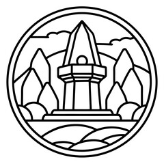 Stonecroft line art vector