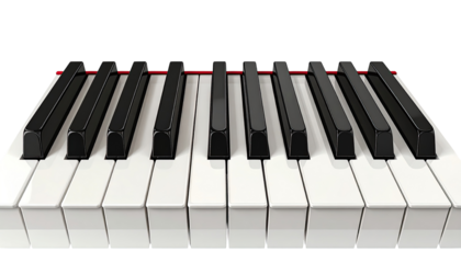 Piano keyboard close-up