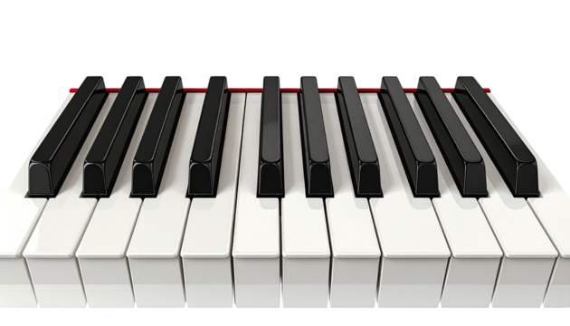 Piano keyboard close-up